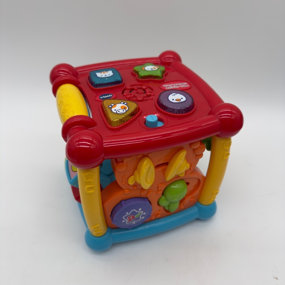 VTech Busy Learners Activity Cube Interactive Learning Toy Tested Works Lights